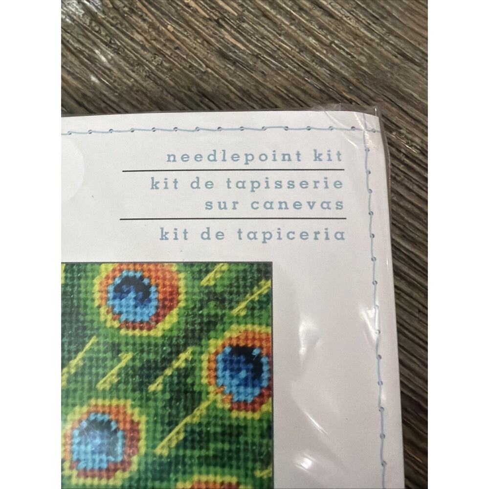 DIMENSIONS 5 * 5 colorful Peacock needle point Kit thread organizer 71-07242 new - Picture 3 of 8